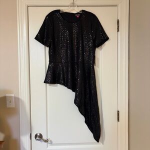 Vince Camuto Black Sequin Top